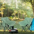 thumbnail image 3 of Silla Plegable para Camping Pesca Playa y Exteriores de Lona Impermebale Ligera Silla para Exterior Ergonomica con Estructura de Acero y Funda Transportadora Set de 2 Sillas (Verde), 3 of 5