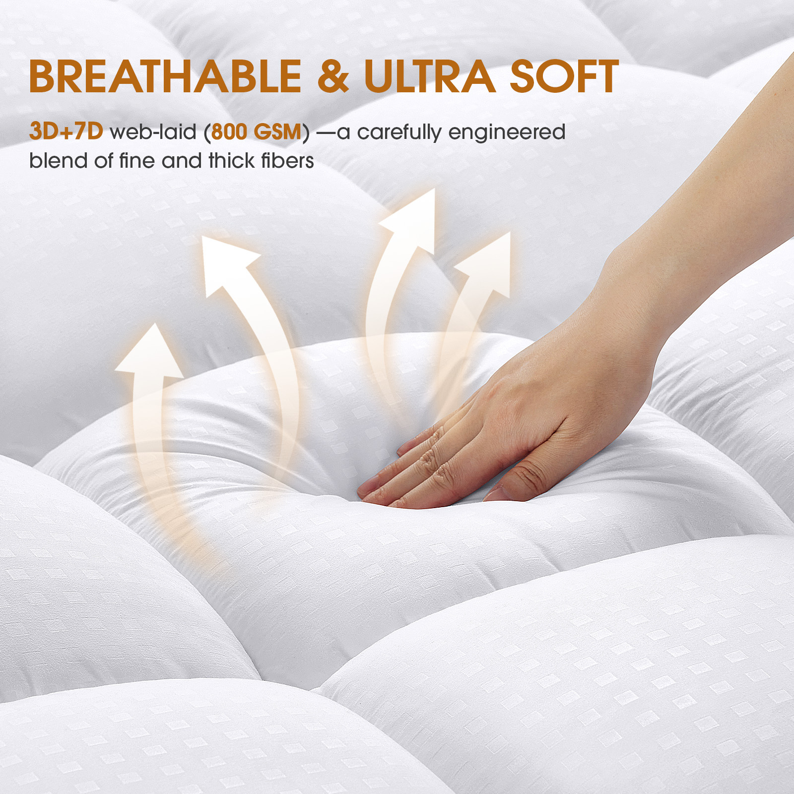 Vccoem Queen Mattress Topper, 2-Inch, Cooling White photo 2
