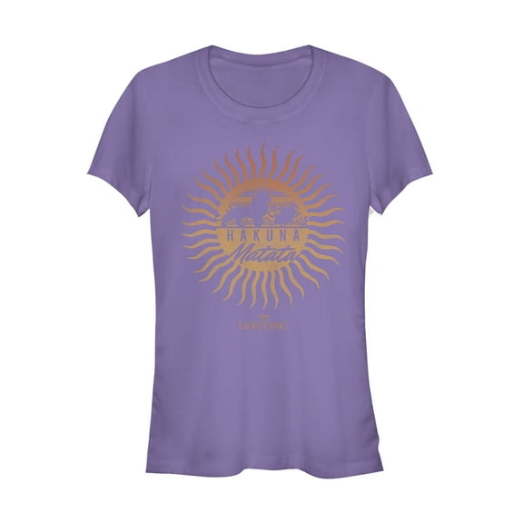 Junior's Lion King Hakuna Sunset Rays Graphic Tee Purple X Large