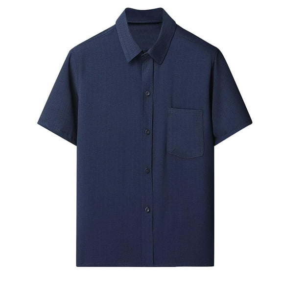 Bcfgryg Short Sleeved Shirts For Middle Aged And Elderly Mens Summer Thin Shirts For Mens Casual Loose Shirts For The Elderly Men’S Formal Dress Shirts Blue