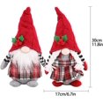 thumbnail image 2 of Juego de 2 muñecos de Papá Noel de YONGSHENG de punto de felpa a cuadros rojos 11,8 pulgadas, 2 of 5
