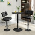 thumbnail image 5 of Furniliving Bar Stools Set of 2, Swivel Barstools with Footrest and Thick Cushion Back, Counter Height Bar Stools, Height Adjustable Modern Bar Chairs for Kitchen Island, Black, 5 of 13