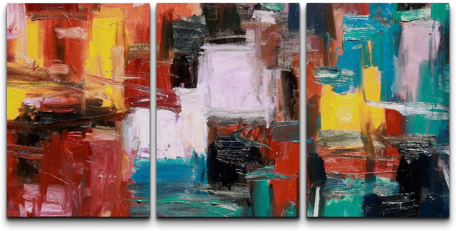 Wall26 3 Piece Canvas Wall Art - Abstract Painting - Modern Home Decor  Stretched and Framed Ready to Hang - 24