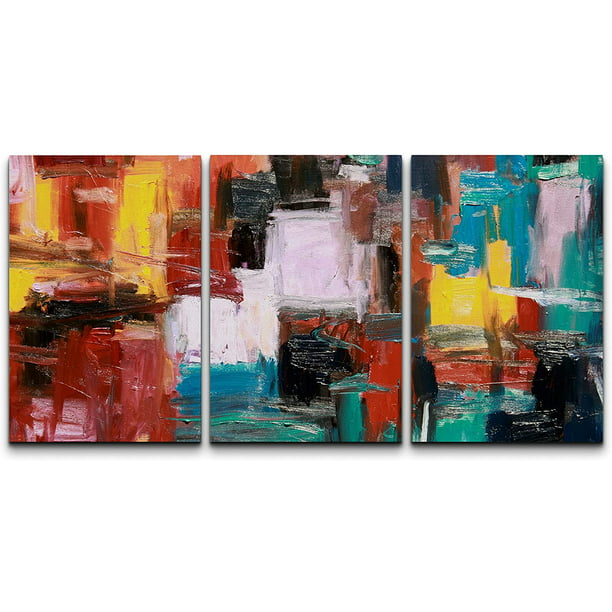 Wall26 3 Piece Canvas Wall Art - Abstract Painting - Modern Home Decor  Stretched and Framed Ready to Hang - 24