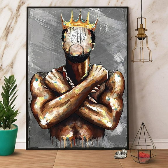Black King Watercolor Paper Poster No Frame Matte Wall Art Decor 11 x 17 Inch Poster
