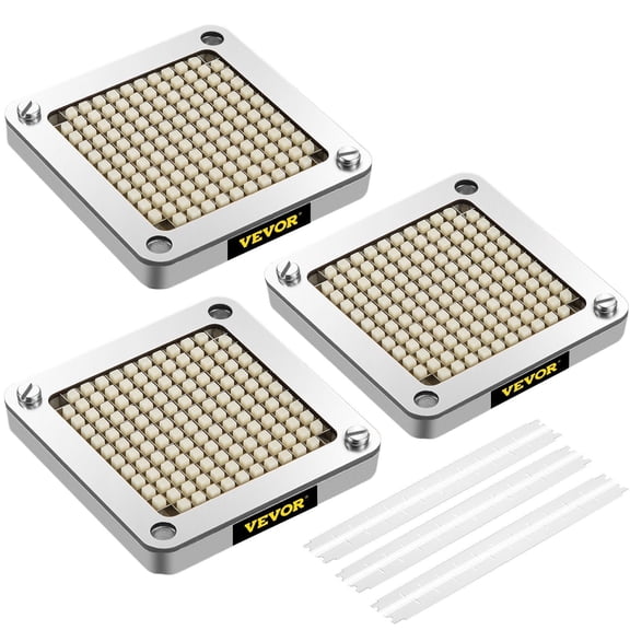 VEVOR Replacement Chopper Blade, 1/4 inch, 3 PCS French Fry Blade Assembly with 6 Extra Knives, Stainless Steel Dicer Parts and Push Block for Cutting