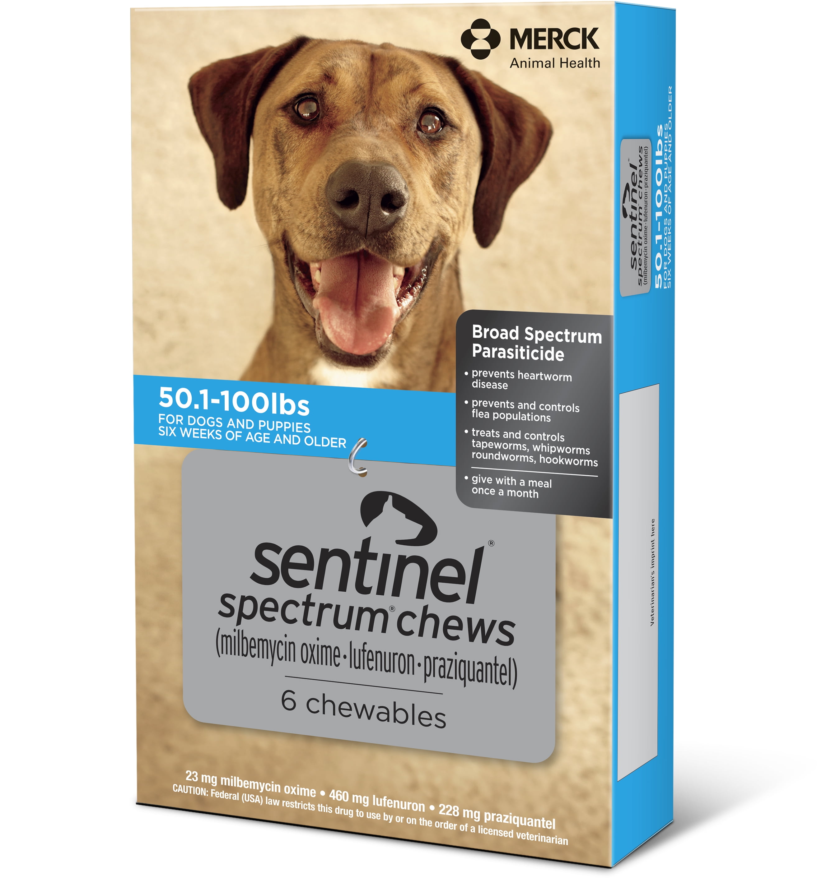 Sentinel Spectrum Chews for Dogs, 50.1-100lbs (Blue Box )