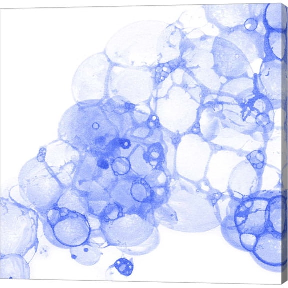 Great Art Now Bubble Square Blue II by Kelsey Wilson, Canvas Wall Art, 24W x 24H