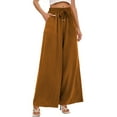 thumbnail image 5 of SWQZVT Womens High Waist Pants Casual Wide Leg Palazzo Lounge Pants Comfy Loose Drawstring Dress Pants for Women Trousers with Pocket, 5 of 7