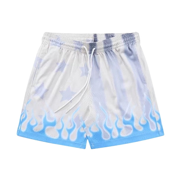 Pantalones Cortos Atléticos para Hombres Impresión de Verano Playa Fitness Run Casual Sports Mesh Pantalones Cortos de Transpirabilidad