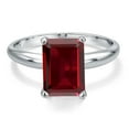 thumbnail image 3 of Gem Stone King PLAT-900 Platinum Red Garnet Engagement Ring for Women | 3.90 Cttw | Emerald Cut 10X8MM | Gemstone January Birthstone | Size 8, 3 of 6