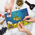 thumbnail image 5 of Yellow Submarine Cutting Board, Nautical Colorful Fish Underwater Jellyfish Seahorse Shells Starfish, Decorative Tempered Glass Cutting and Serving Board, Small Size, Blue Yellow, by Ambesonne, 5 of 5