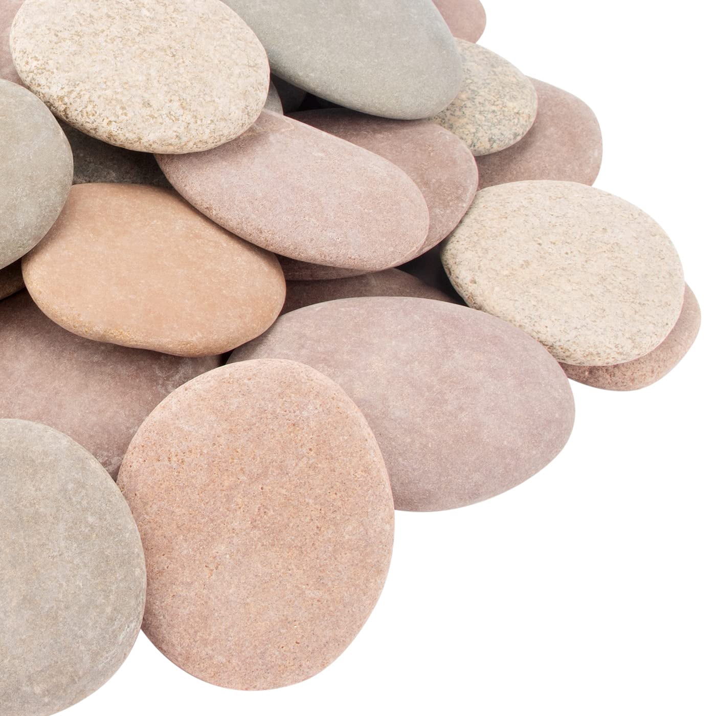 18 lb Bag of Assorted Painting Rocks and River Stones for Crafts, 3"-4.8" Size