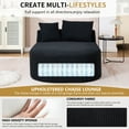 thumbnail image 5 of Black 67.5 Inch Chaise Lounge Chair 46 Inch Wide Seat Corduroy Oversized Sleeper Sofa Deep Seat Lounge with Two Pillows Convertible Boneless Sofa Bed for Living Room No Assembly Required, 5 of 10