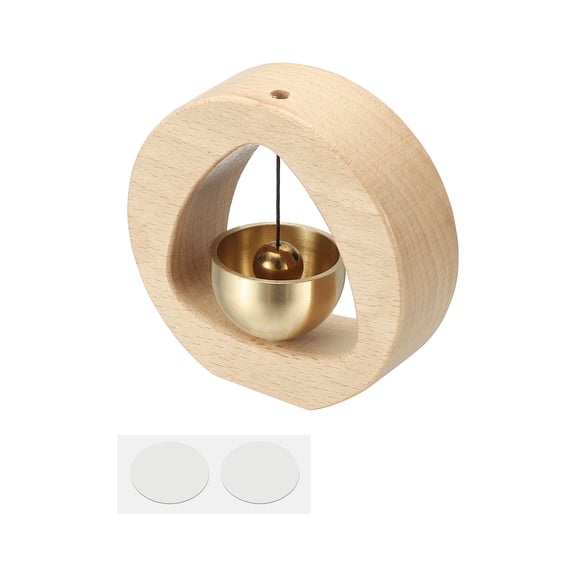 Shopkeepers Bell, Wood Chime Hanging Magnetic Door Bell Self-adhesive Hanging Jingle Doorbell for Door Opening Business When Entering Refrigerator Decoration, Beige, Triangle