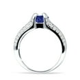 thumbnail image 6 of Round Engagement Ring Blue Sapphire Cubic Zirconia White Tone 925 Sterling Silver, Size 8, 6 of 7
