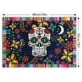 thumbnail image 3 of Day of The Dead Skull Placemats Mexican Style Table Mats Colorful Flower Skull Table Placemat Heat-Resistant Dinner Mats for Dia De Los Muertos Halloween Home Kitchen Supplies, 4Pcs, 3 of 5