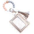 thumbnail image 1 of OUSITAID Silicone Bracelet Keychain Silicone Beads Keychain With Card Wallet Elastic Keychain For Women, 1 of 7