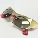 thumbnail image 2 of MIU MIU RASOIR 53O Sunglasses Cat Eye Brushed Gold Pink Mirrored Rimless MU53OS, 2 of 6