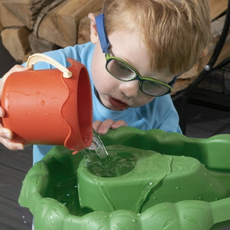 Step2 Dino Showers Gray Plastic Water Table for Toddlers with 13-piece Playset