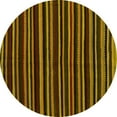thumbnail image 1 of Ahgly Company Indoor Round Abstract Yellow Contemporary Area Rugs, 3' Round, 1 of 4