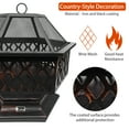 thumbnail image 4 of 25" Outdoor Fire Pit Grill, BBQ Hexagon Firepit Table, Multifunctional Fire Pit, Heater, Patio Backyard Garden Bonfire Pit, Fire Pit Bowl with Spark Screen Cover, Poker, JA2423, 4 of 9