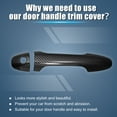 thumbnail image 6 of 8pcs ABS Carbon Fiber Pattern Exterior Side Door Handle Cover Trim for Toyota Tacoma 2016-2021 Black Door Decoration, 6 of 7