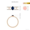 thumbnail image 4 of ANGARA Natural Oval Sapphire Parallel Split Shank Ring with Accents in 14K Rose Gold for Women (Size-6x4mm) | September Birthstone, Anniversary, Jewelry Gift for Women | Natural Blue Sapphire Ring, 4 of 9