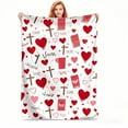 thumbnail image 4 of Xubinwww Valentine's Day Heart Design Cozy Flannel Throw Blanket For Couples Cuddle Soft Warm Bed Home Soft Things Throw Blanket Throw Blanket Lightweight 10 X 10 Blanket Comp Soft Size Blanket Nice, 4 of 7