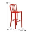 thumbnail image 6 of Home Square 30" Metal Vertical Slat Back Bar Stool in Red - Set of 3, 6 of 11