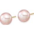 thumbnail image 2 of 14K Yellow Gold 9-10mm Round Purple Fwc Pearl Earrings Made In Canada x90ppu, 2 of 5