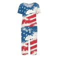 thumbnail image 5 of Women's 4th of July Pajama Sets 2 Pieces Lounge Sleepwears US Patriotic Printed Plus Size Short Sleeve Top and Capri Pants Independence Day Gifts, 5 of 6