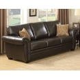 thumbnail image 4 of AC Pacific Louis Traditional Brown Leather Gel Sofa, 4 of 10
