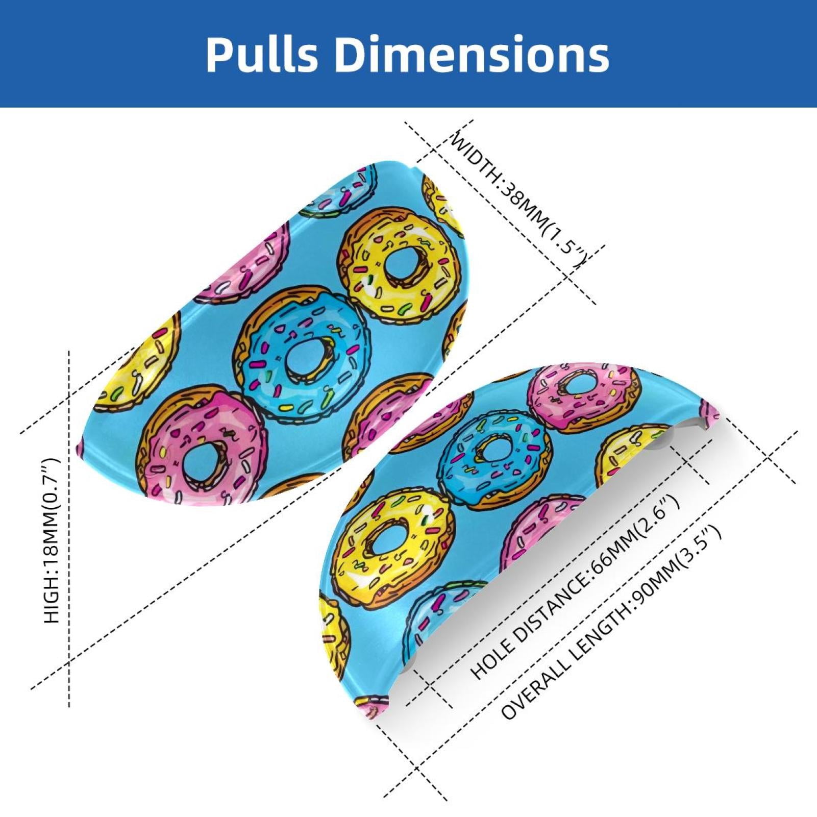 PhooArto 6 Pcs Cup Drawer Pulls, Cartoon Donuts Pattern Shell Shape Handles Cabinet Knobs for Dresser Cupboard Closet Wardrobe with Screws