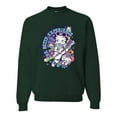 thumbnail image 1 of Wild Bobby, The Betty Experience Guitars Betty Boop Unisex Crewneck Sweatshirt, Forest Green, XX-Large, 1 of 5