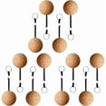 thumbnail image 1 of 12PCS Floating Cork Keyring, Floatable Wooden Ball Key Chain for Water Sport Swimming Diving Fishing Swimming, 1 of 6