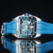 Boderry Skeleton Watches Mens Square Titanium Automatic Mechanical STORM Luxury Clock 100M Waterproof Mechanical Watch For Men