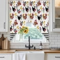 thumbnail image 6 of Farmhouse Rooster Swag Valances for Windows, Kitchen Curtains 36 Inch Length 2 Panels Set, Country Watercolor Flowers Black Plaid Short Curtains for Small Windows Rod Pocket Cafe Curtains 28"x36", 6 of 8