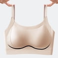 thumbnail image 4 of VONCOS Womens Seamless Wireless Bra Bralette T-Shirt Bra Molded Cups Ribbed Adjustable Straps Nylon Spandex Beige,Size L, 4 of 7