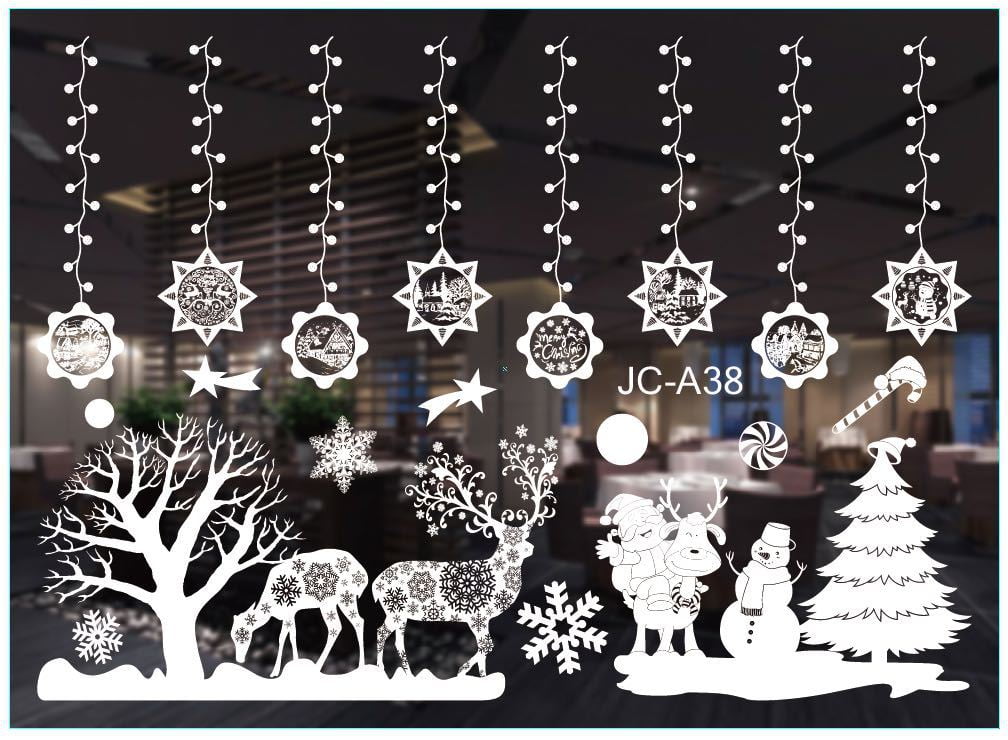  HHmei Christmas Decorations Indoor,Christmas Stickers Shopping  Mall Window Stickers Adult's Room Stickers Wall Stickers Set Christmas  Decoration Christmas Decirations 2 Dollar Items Only : Home & Kitchen