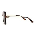 thumbnail image 4 of Floral Rhinestone Jewel Pin Hinge Metal Arms Square Luxury Diva Sunglasses Tortoise Brown, 4 of 4