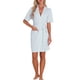 thumbnail image 2 of Bata de baño INSPIRE CHIC para mujer, de waffle, con mangas cortas, cintas de envoltura, ropa de casa suave con bolsillo, talla XL, color azul, 2 of 6