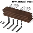 thumbnail image 4 of TEAFIRST Floating Shelves, 4 Tiers 15.8in Rustic Wood Wall Decor for Bathroom, Living Room, Brown, 4 of 7
