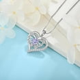 thumbnail image 5 of Inpasne Women Heart Butterfly Necklace 925 Sterling Silver Alexandrite Necklace June Birthstone Pendant Jewelry Gifts for Women Her Mom Wife Girlfriend Daughter Sister, 5 of 6