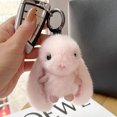 thumbnail image 3 of Guardurnaity Llavero de conejito suave y esponjoso para mochilas | Llavero con colgante de conejo adorable y pompón Accesorios de disfraces B, 3 of 6