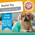 thumbnail image 3 of Arm & Hammer Super Treadz Gorilla Durable Dog Dental Toy, Made with Natural Rubber, Teal, 3 of 12