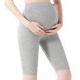 thumbnail image 1 of Leggings suaves de cinco puntos para mujeres embarazadas, cintura alta, pantalones de montar, 1 of 6