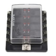 thumbnail image 1 of Caja de fusibles para coche DC32V, bloque de fusibles de cuchilla impermeable ATC ATO con indicador LED para automóviles y barcos, 10 vías, 1 of 5