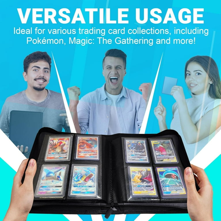 Sports Cards Protector Binder Top Loader Card Binder Holds 112 Cards - Trading & Sports Card Album With Zipper Closure, Black Top Loader Binder Pokemon Sports Cards Protector Binder Top Loader Card Binder Holds 112 Cards - Trading & Sports Card Album With Zipper Closure, Black Top Loader Binder Pokemon