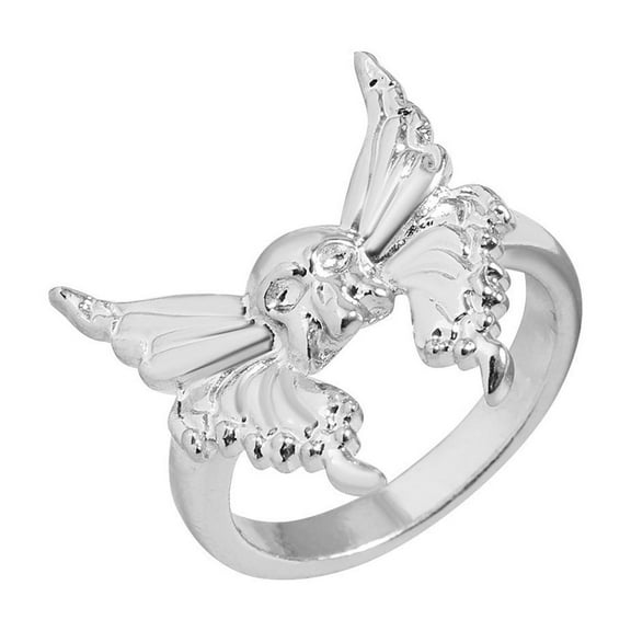 Unisex Butterfly Skull Ring Vintage Fashion Alloy Electroplated Ring Punk Retro Silver Ring Gold Ring Unisex Ring for Men and Women Fashion Jewelry